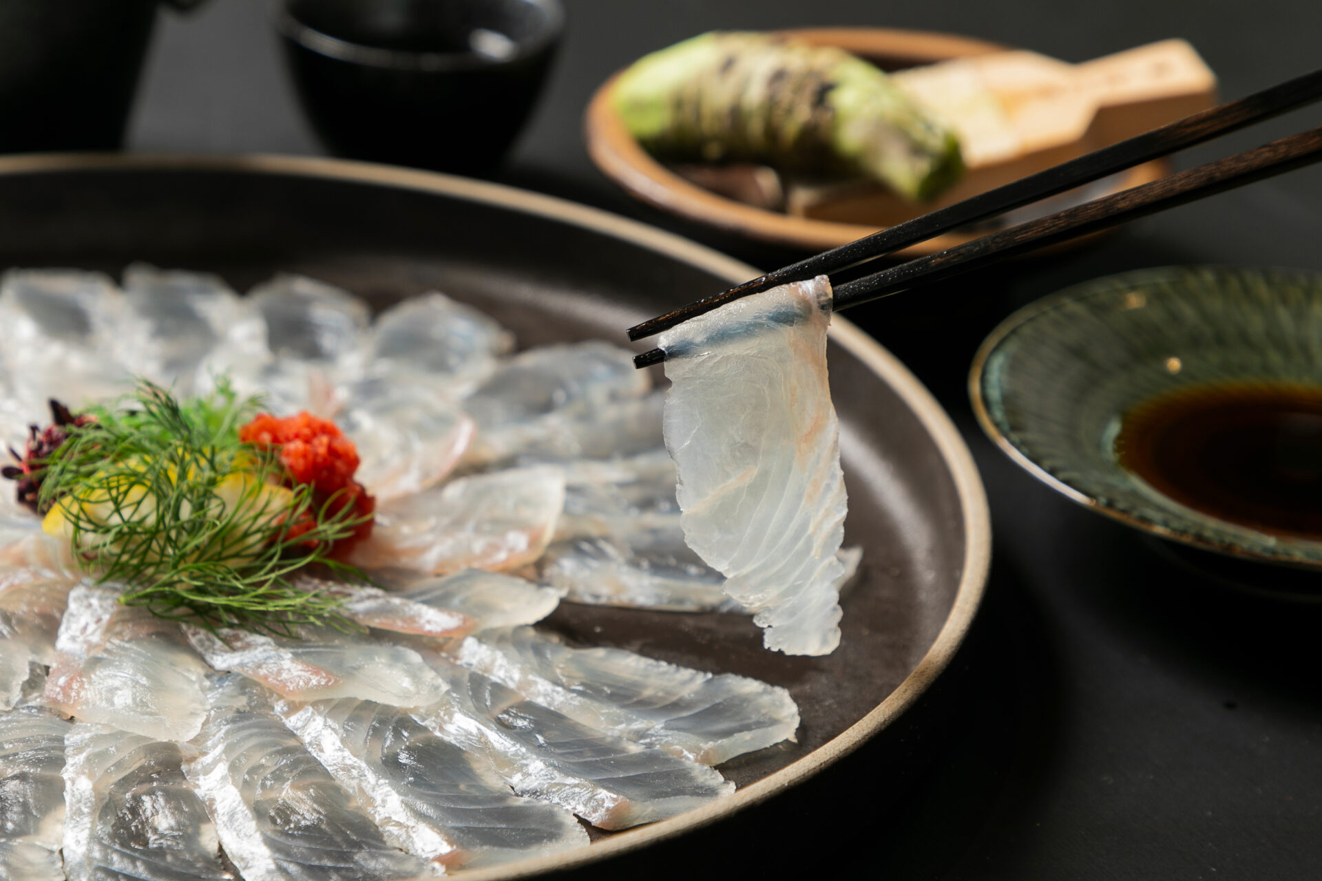 トラフグのてっさ＆ヒラメの薄造り